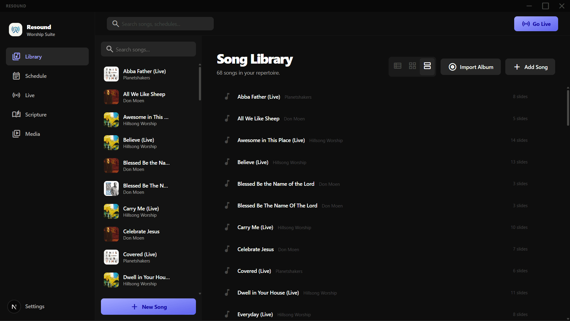 Song Library Interface